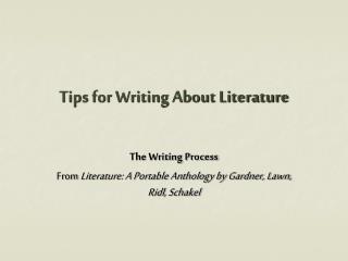 Tips for Writing About Literature