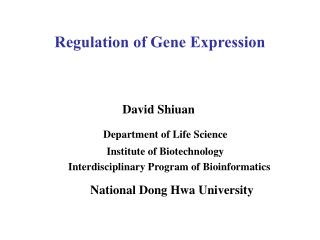 Regulation of Gene Expression