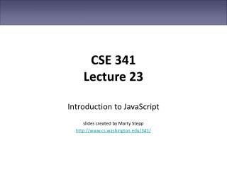 CSE 341 Lecture 23