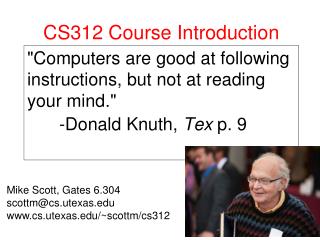 CS312 Course Introduction