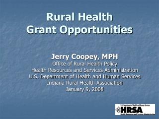 Rural Health Grant Opportunities