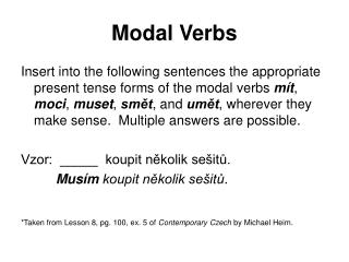 Modal Verbs