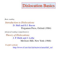 Dislocation Basics