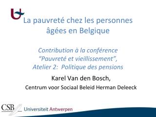 Karel Van den Bosch, Centrum voor Sociaal Beleid Herman Deleeck