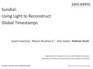 Sundial: Using Light to Reconstruct Global Timestamps