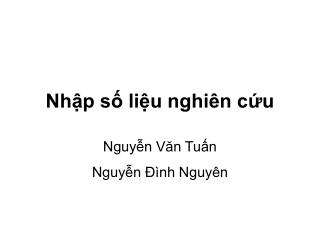 Nhập số liệu nghiên cứu