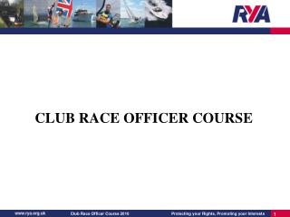 CLUB RACE OFFICER COURSE