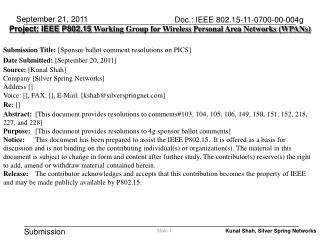 Project: IEEE P802.15 Working Group for Wireless Personal Area Networks (WPANs)