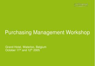Purchasing Management Workshop