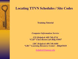 Locating TTVN Schedules / Site Codes