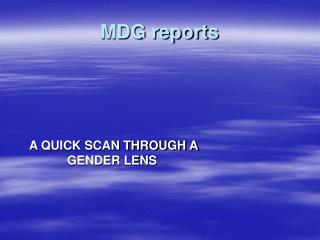 MDG reports