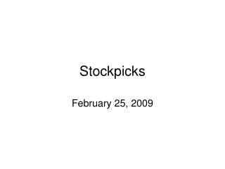 Stockpicks