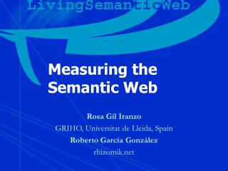 Measuring the Semantic Web