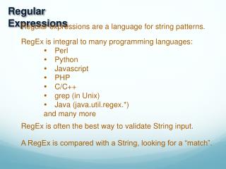 Regular Expressions