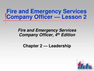 Fire and Emergency Services Company Officer — Lesson 2