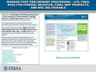 Module Table of Contents Prepare LFD Docket Review LFD Docket Distribute LFD Letter