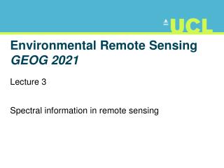 Environmental Remote Sensing GEOG 2021