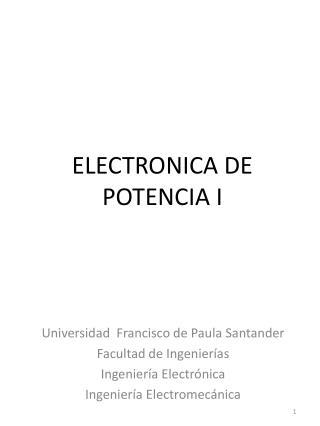 ELECTRONICA DE POTENCIA I
