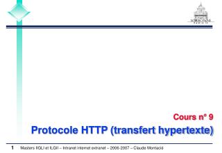 Cours n° 9 Protocole HTTP (transfert hypertexte)