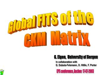 Global FITS of the CKM Matrix
