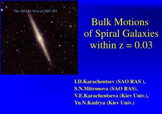 Bulk Motions of Spiral Galaxies within z = 0.03
