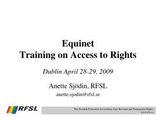 Equinet Training on Access to Rights