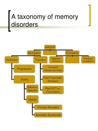 A taxonomy of memory disorders