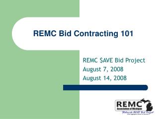 REMC Bid Contracting 101