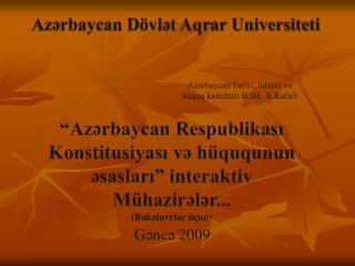 Azərbaycan Dövlət Aqrar Universiteti