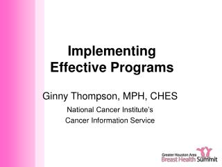 Implementing Effective Programs