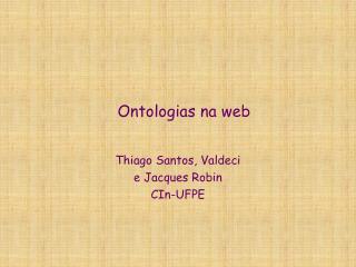 Ontologias na web