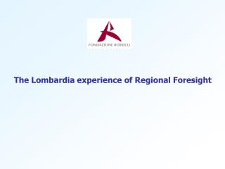 The Lombardia experience of Regional Foresight