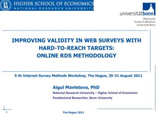 IMPROVING VALIDITY IN WEB SURVEYS WITH HARD-TO-REACH TARGETS: ONLINE RDS METHODOLOGY