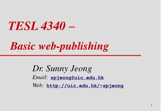 TESL 4340 – Basic web - publishing