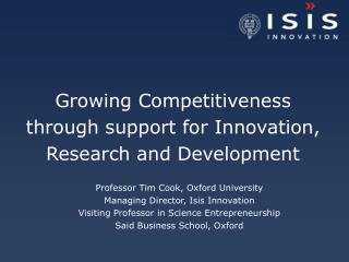 Growing Competitiveness through support for Innovation, Research and Development