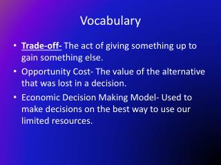 Vocabulary