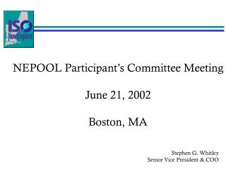 NEPOOL Participant’s Committee Meeting June 21, 2002 Boston, MA