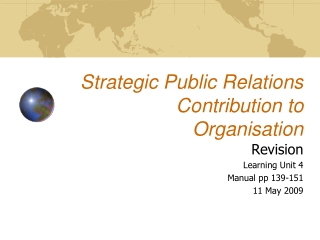Strategic Public Relations Contribution to Organisation