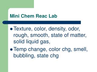 Mini Chem Reac Lab