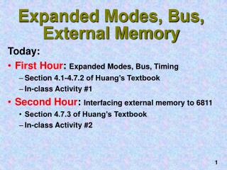Expanded Modes, Bus, External Memory