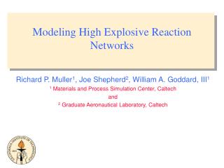 Modeling High Explosive Reaction Networks