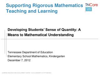 Supporting Rigorous Mathematics Teaching and Learning