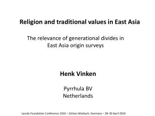 Religion and traditional values in East Asia