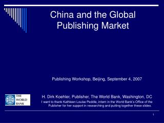 China and the Global Publishing Market