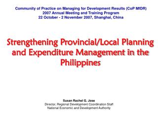 Community of Practice on Managing for Development Results (CoP MfDR)