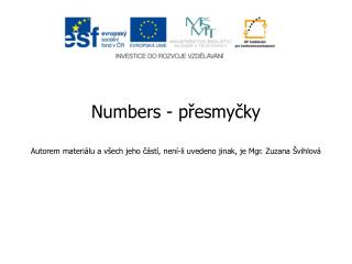 Numbers - přesmyčky