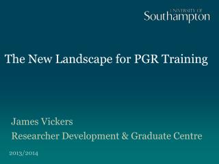 The New Landscape for PGR Training
