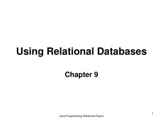 Using Relational Databases