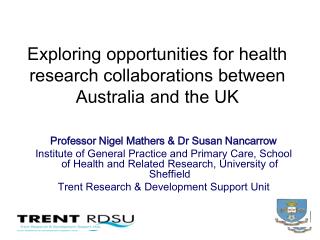 Exploring opportunities for health research collaborations between Australia and the UK