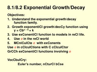 8.1/8.2 Exponential Growth/Decay